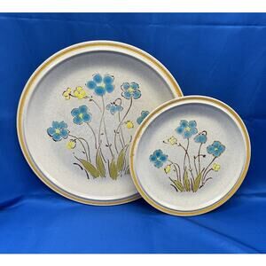 Hearthside Garden Highland Flowers Set of 2 10in Dinner and 7.5in Salad Plate